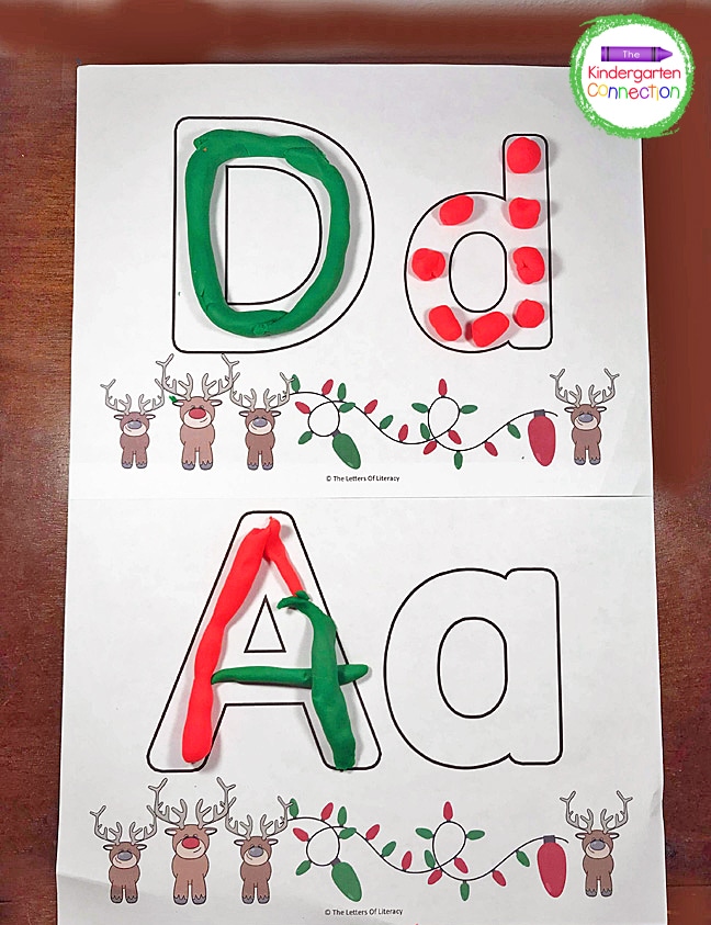 Christmas Alphabet Play Dough Mats, FREE Printables for Pre-K and Kindergarten!