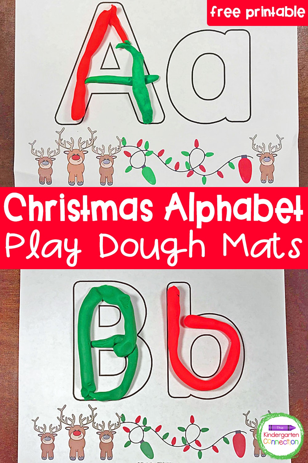 Christmas Alphabet Play Dough Mats, FREE Printables for Pre-K and Kindergarten!