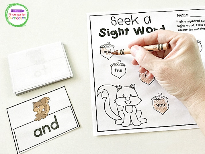 Editable Fall Sight Word Activity, FREE Printable for kinder and 1st grade!