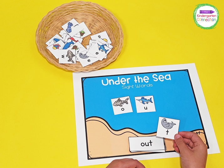 Work on spelling sight words with the Under the Sea Sight Words activity.
