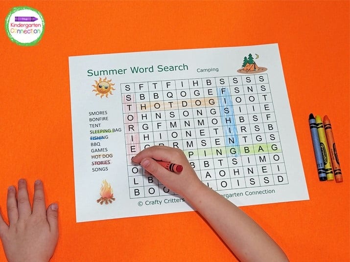 This pack of Summer Word Searches includes word searches with gridlines for early learners.