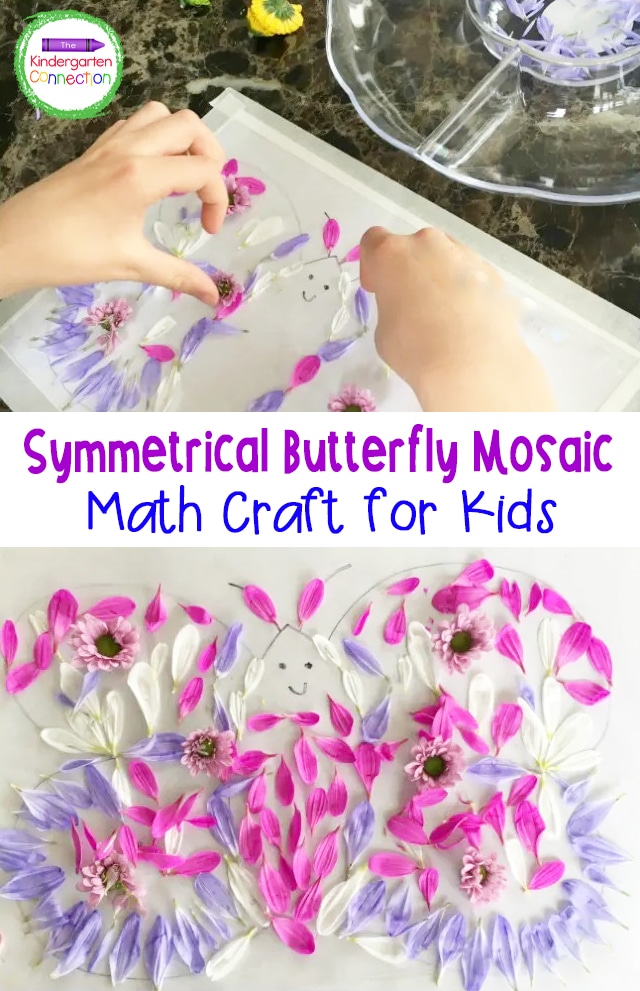 Explore symmetry by making a beautiful symmetrical butterfly mosaic. Perfect for a butterfly unit of study or just for fun! 