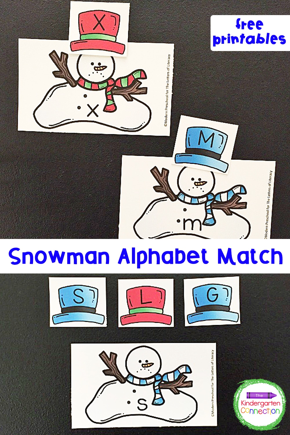 Work on letter matching with these alphabet match melted snowman cards! Use them to practice uppercase and lowercase letters and alphabet recognition.