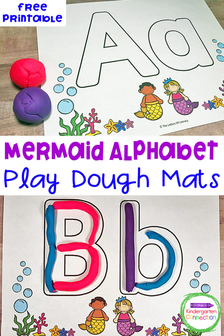 Mermaid Alphabet Play Dough Mats