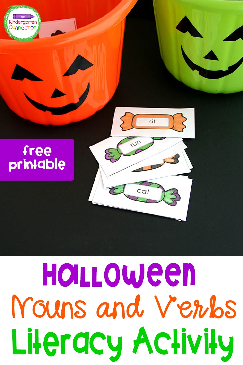 This nouns and verbs candy sorting activity is a perfect Halloween activity for the classroom or home. It's even more fun with trick or treat baskets!