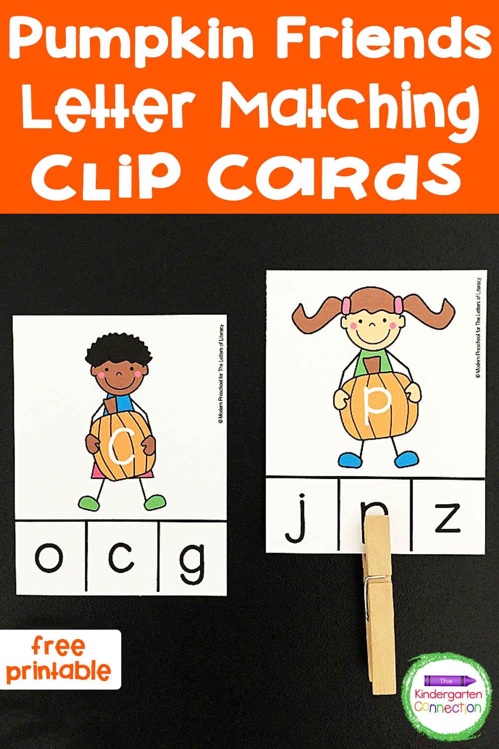 These letter matching clip cards are so fun for preschoolers and kindergarteners to learn the alphabet and build fine motor skills this fall! 