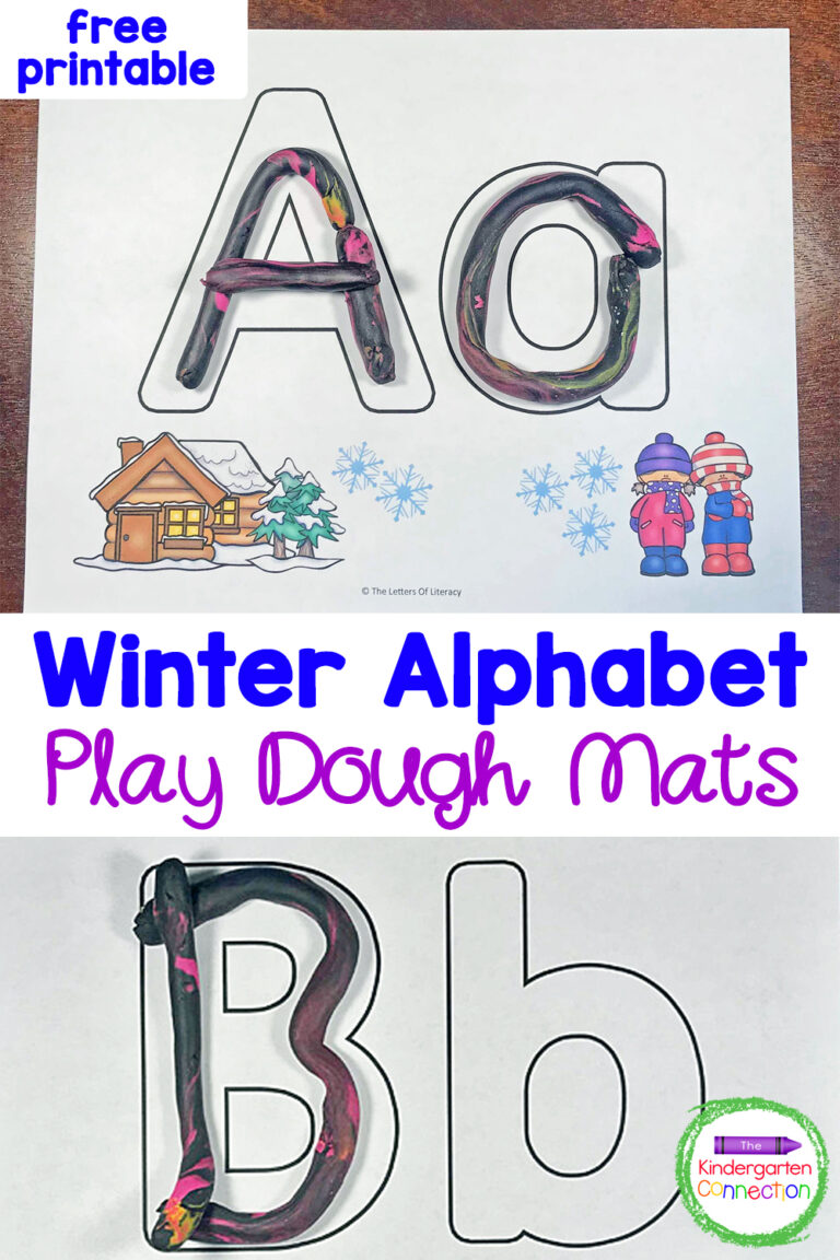FREE Winter Alphabet Play Dough Mats