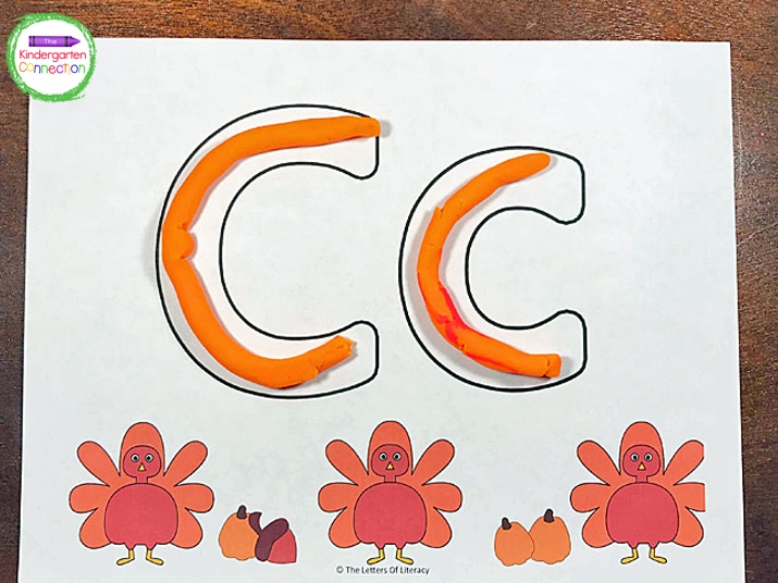 Turkey Full Alphabet Play Dough Mats For Strengthening Upper and Lowercase Letter Skills For Kindergarten