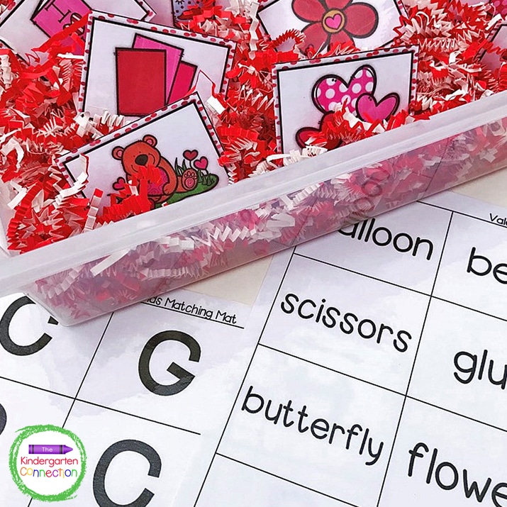 These Valentine's Day Sensory Bins are a great way to have hands-on, interactive fun with literacy skills this Valentine's season with Kindergarten and 1st Grade students!
