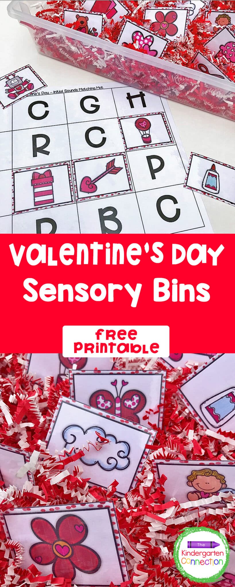 These Valentine's Day Sensory Bins are a great way to have hands-on, interactive fun with literacy skills this Valentine's season with Kindergarten and 1st Grade students!