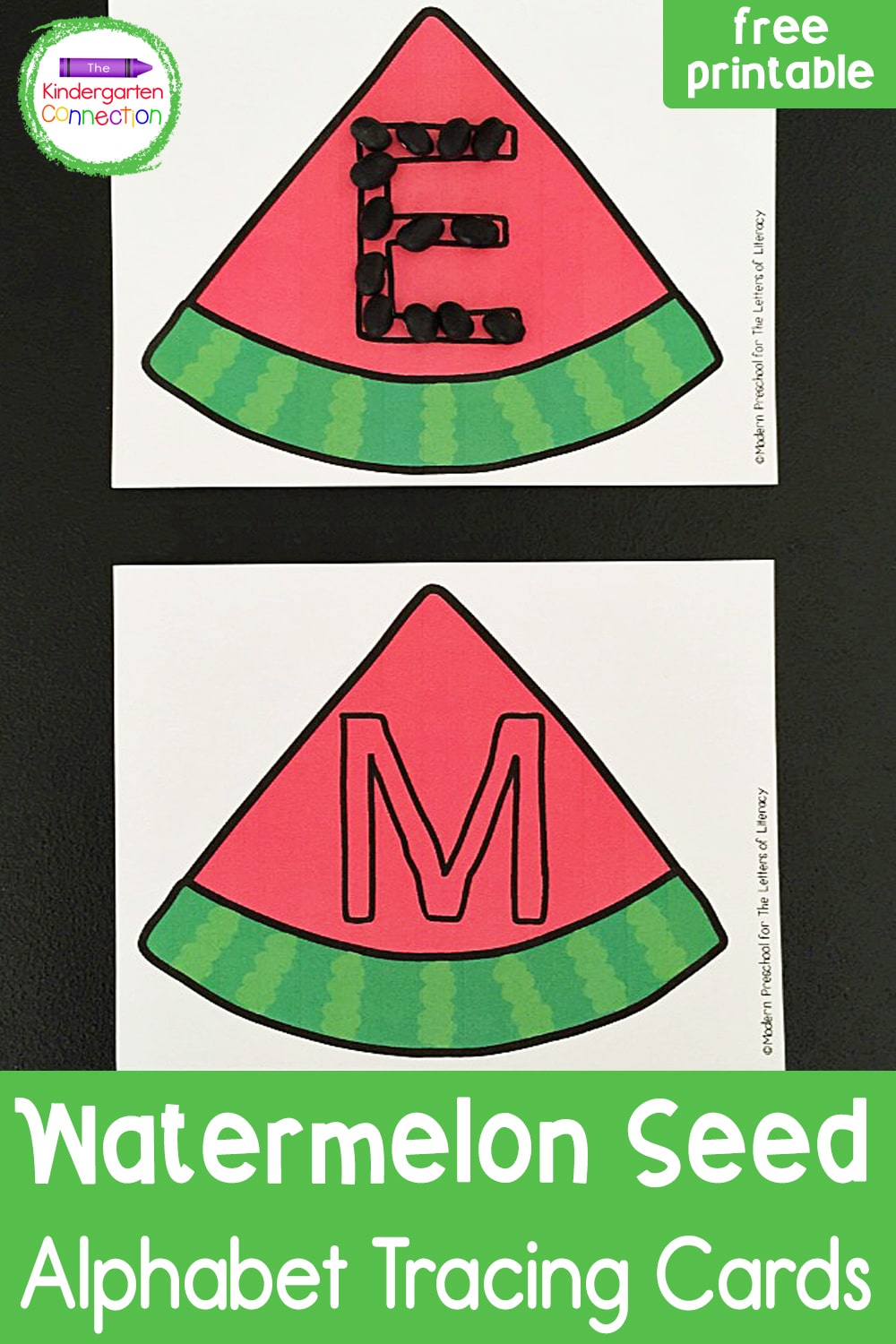 Have a blast with letter formation with your preschool or kindergartener with these fun and free watermelon seed alphabet tracing cards! 