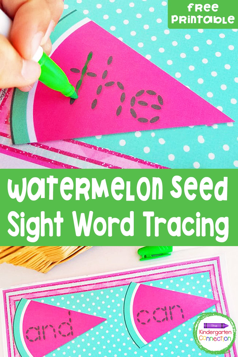 Grab this FREE Watermelon Seed Sight Word Tracing Activity and place it in your literacy center for some sight word fun! Children LOVE watermelon and they're going to really enjoy practicing sight words in a fun new way!