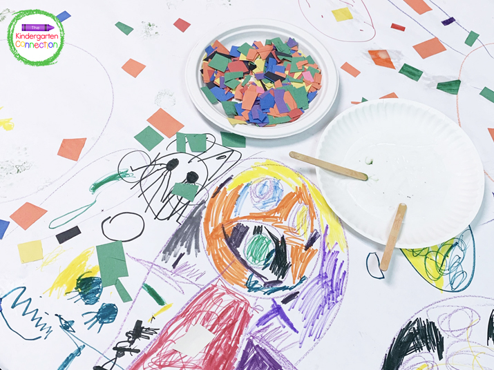 Your kids will work on proper grip with coloring untensils and butcher paper.