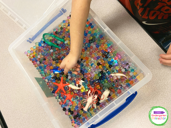 Water beads are a fantastic opportunity to make fine motor practice fun.