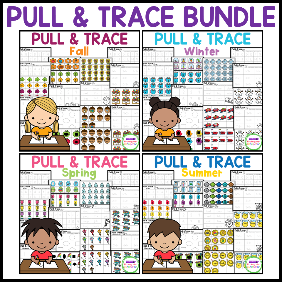 Pull & Trace Tracing Math and Literacy Activities