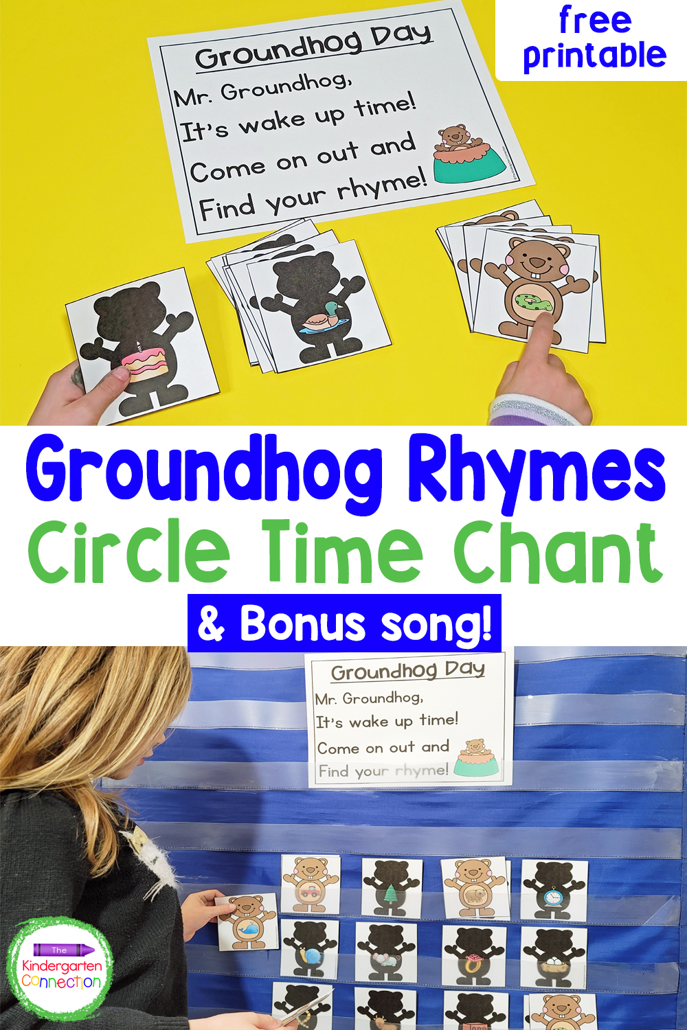 This free Groundhog Day Chant and Rhyming Match is the perfect way to celebrate Groundhog Day while working on rhyming skills!