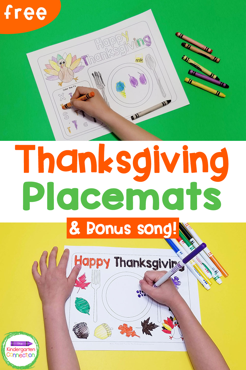 These FREE Printable Thanksgiving Placemats for kids will make your Thanksgiving meal at home or in the classroom extra special this year!