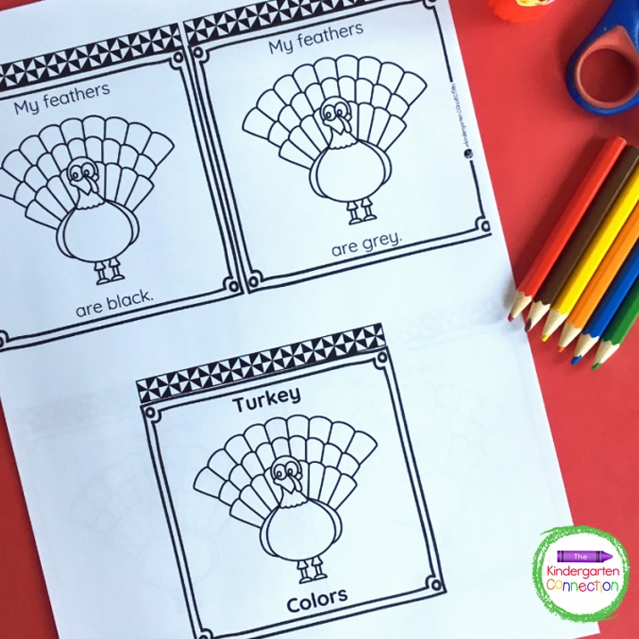 Practice reading color words with our free Printable Turkey Color Words Easy Reader! Perfect for Pre-K and Kindergarten students! 