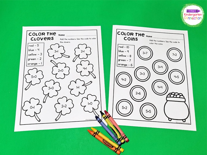 This free download includes 2 different color by code printables.