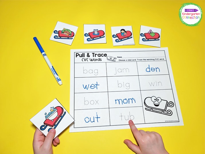 Work on reading and tracing CVC words with these tracing printables.