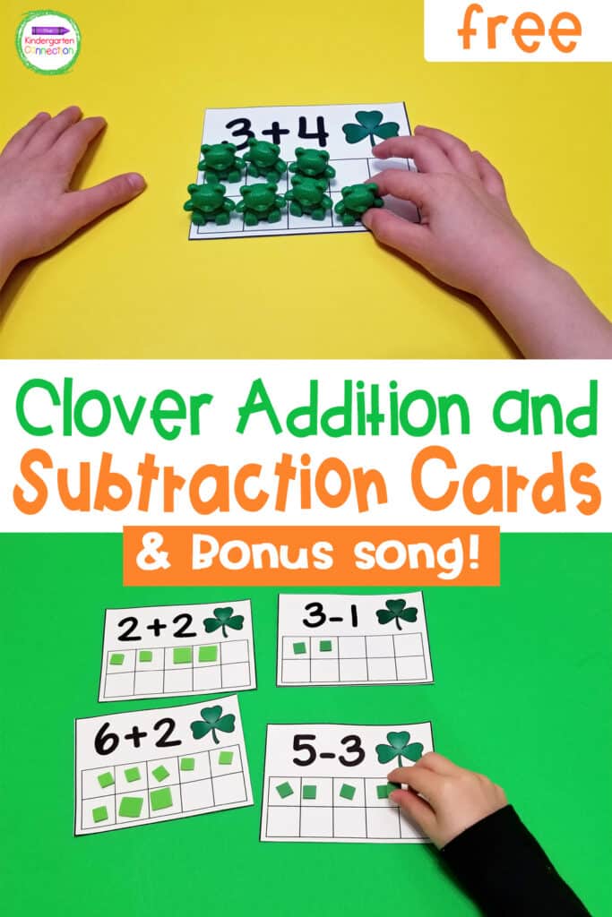 Great for small groups, centers, or independent work, these free printable Clover Addition and Subtraction Cards are super versatile!