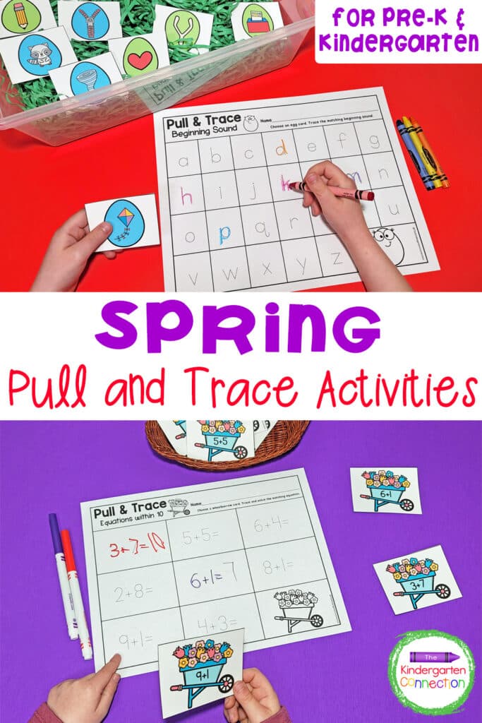 These Spring Tracing Activities for Pre-K & Kindergarten are perfect for working on various math and literacy skills in a hands-on way!